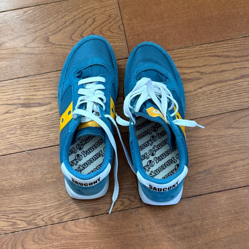 Saucony Teal and Mustard Athletic Shoes w7.5